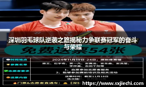 深圳羽毛球队逆袭之路揭秘力争联赛冠军的奋斗与荣耀